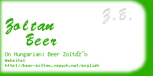 zoltan beer business card